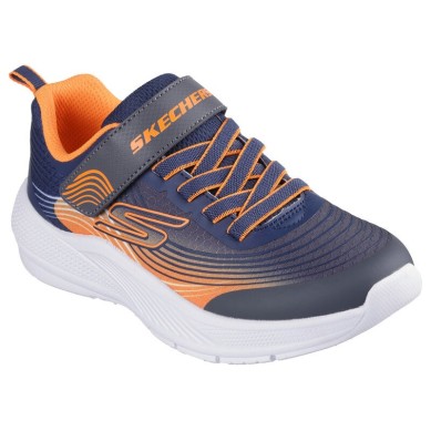 ZAPATILLAS SKECHERS MICROSPEC NIÑO 403926L/NVOR AZUL Y NARANJA