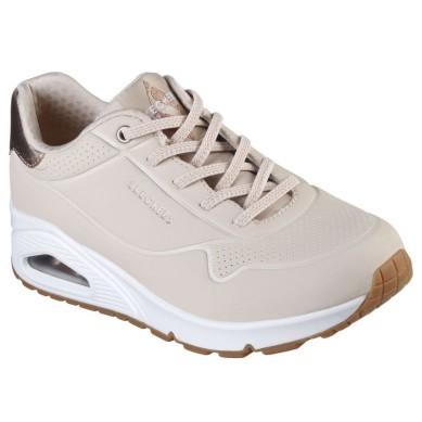 SKECHERS UNO SHIMMER AWAY MUJER 155196/NAT BEIGE PIEL