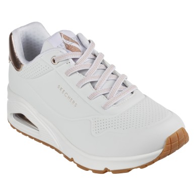 SKECHERS UNO SHIMMER AWAY MUJER 155196/WHT BLANCA PIEL