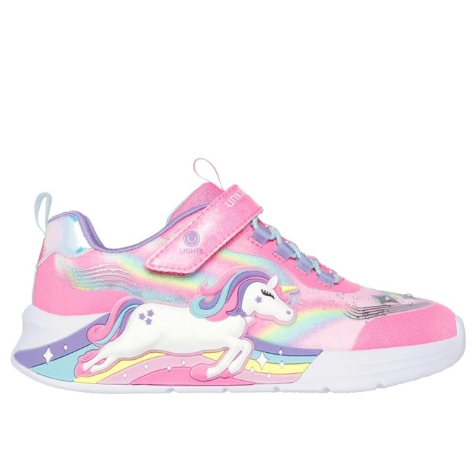 ZAPATILLA NIÑA SKECHERS S-LIGHTS UNICORN CHASER 302298L PKMT