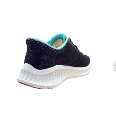 SKECHERS MUJER SLIP-INS NEGRA MORADA 125643 BKPR