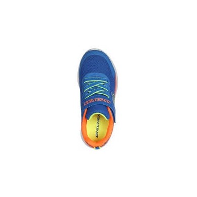 ZAPATILLAS SKECHERS MICROSPEC NIÑO 403924L/RYOR AZUL Y NARANJA