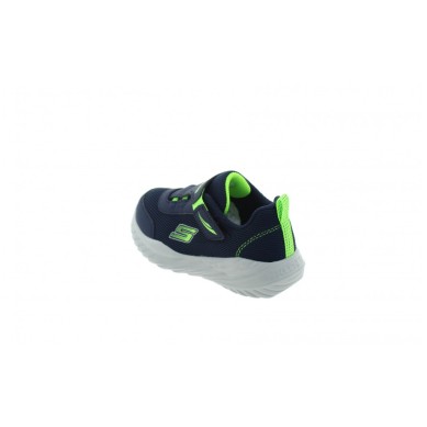 ZAPATILLAS SKECHERS NITRO SPRINT  BEBE 407313N/NVLM AZUL Y VERDE