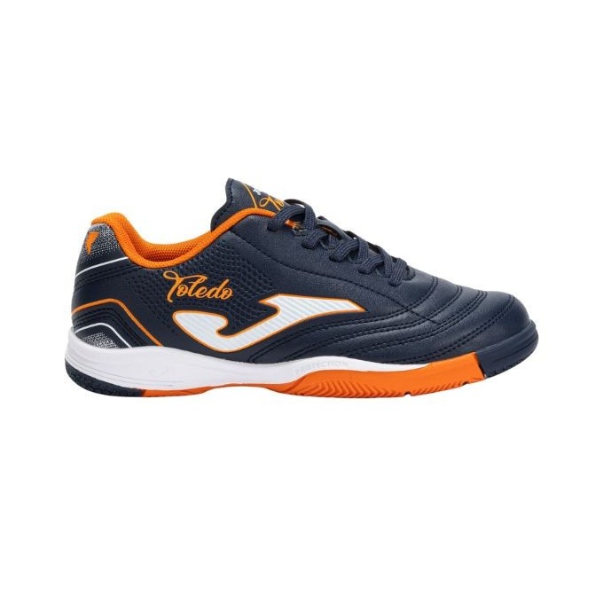 ZAPATILLA JOMA FUTBOL SALA TOLEDO JR 2503 AZUL Y NARANJA