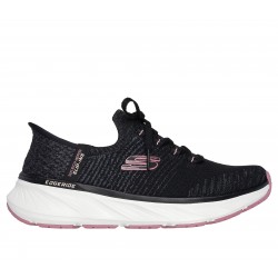 SKECHERS MUJER EDGERIDE-IMPRESSION SLIP-INS 150470/BKPK NEGRA