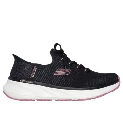 SKECHERS MUJER EDGERIDE-IMPRESSION SLIP-INS 150470/BKPK NEGRA