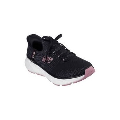 SKECHERS MUJER EDGERIDE-IMPRESSION SLIP-INS 150470/BKPK NEGRA