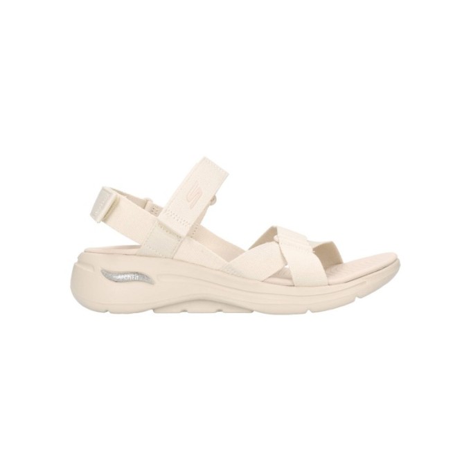 SANDALIA SKECHERS MUJER GO WALK ARCH FIT 140808/NAT NATURAL