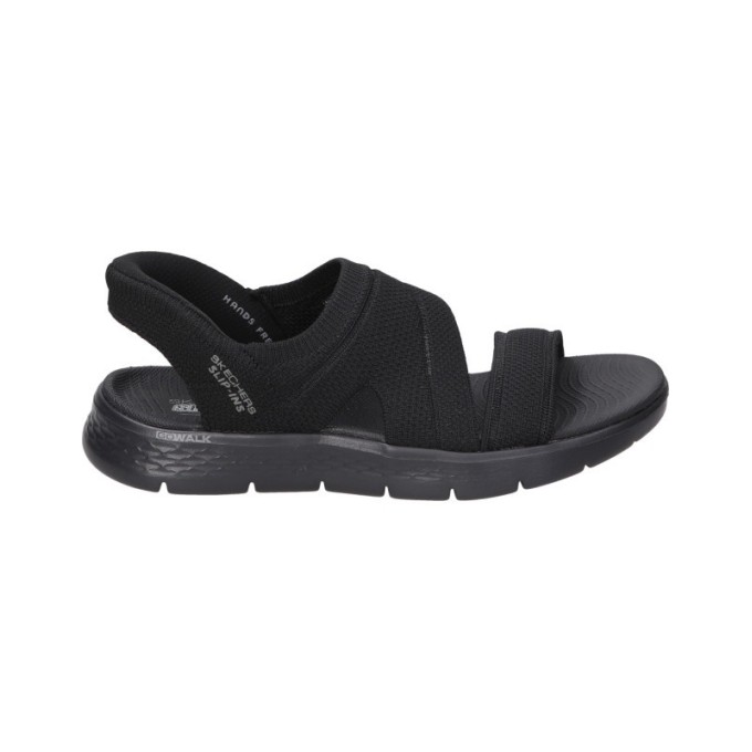 SANDALIA SKECHERS SIL-INS MUJER GO WALK FLEX SANDAL ENTICING 141482/BBK NEGRA