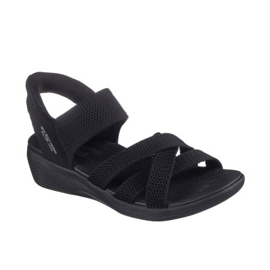 SANDALIA SKECHERS MUJER SLIP-INS 163524/BBK NEGRA