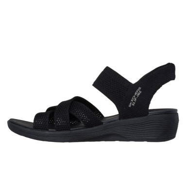 SANDALIA SKECHERS MUJER SLIP-INS 163524/BBK NEGRA