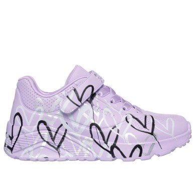 ZAPATILLA SKECHERS NIÑA BLANCA CORAZONES UNO LITE STREET 314078L/LVMT