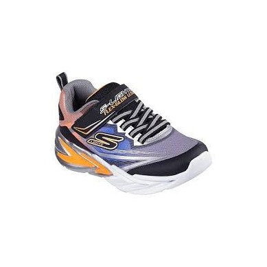 ZAPATILLA SKECHERS 400139L/BKSL LUCES NIÑO GRIS