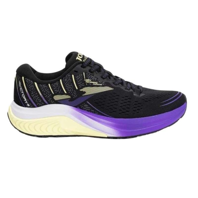 ZAPATILLA JOMA VICTORY MUJER 2501 NEGRA Y MORADA RUNNING