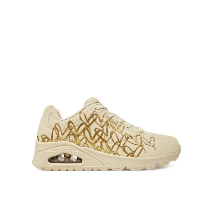 SKECHERS UNO GOLDEN HEART MUJER 177975/NTGD BEIGE DORADO