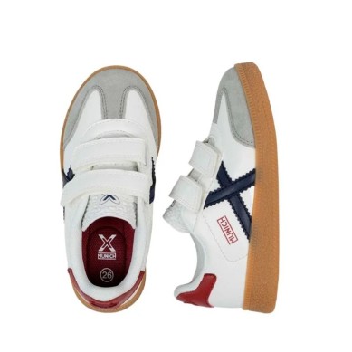 ZAPATILLA MUNICH FUTBOL SALA MINI BARRU 8032010 NIÑO BLANCA VELCRO