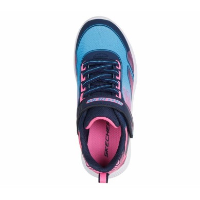 ZAPATILLA SKECHERS NIÑA AZUL Y  ROSA VELCRO 303657L/NVMT