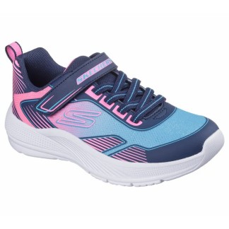 ZAPATILLA SKECHERS NIÑA AZUL Y  ROSA VELCRO 303657L/NVMT