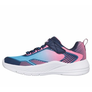 ZAPATILLA SKECHERS NIÑA AZUL Y  ROSA VELCRO 303657L/NVMT