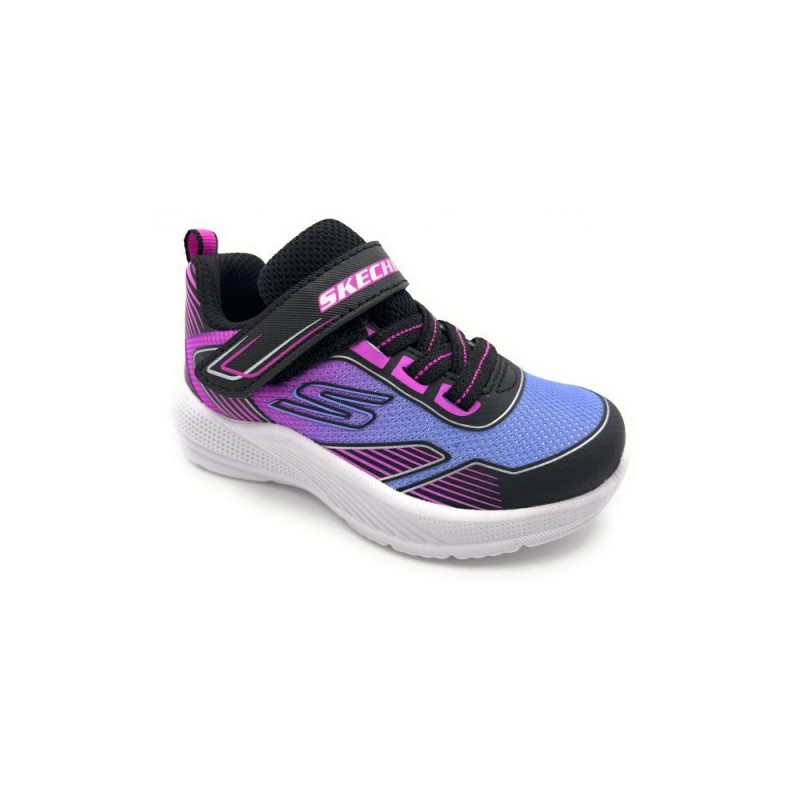 ZAPATILLA SKECHERS NIÑA NEGRA Y MORADA VELCRO 303657N/BKMT