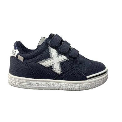 ZAPATILLA MUNICH FUTBOL SALA NIÑO G-3 ATMOSFERA 349 AZUL Y BLANCA