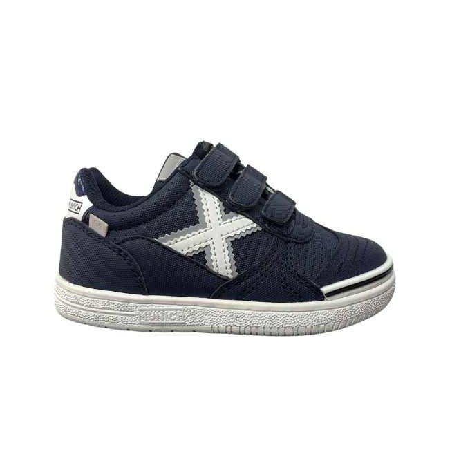 ZAPATILLA MUNICH FUTBOL SALA NIÑO G-3 ATMOSFERA 349 AZUL Y BLANCA