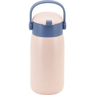 BOTELLA ROBOT ROSA INFANTIL 560 ML PAJITA