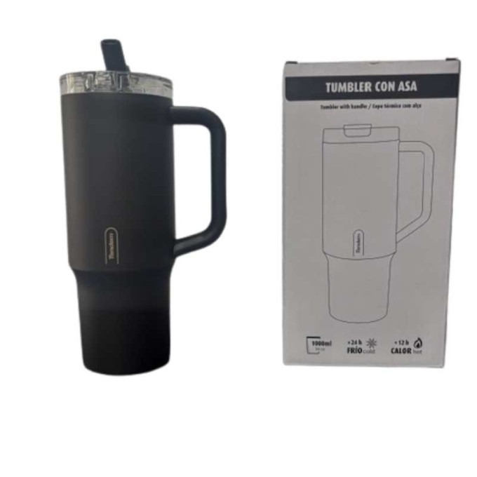 TUMBLER BOTELLA TERMO 1000ML NEGRO TANDEM 991322