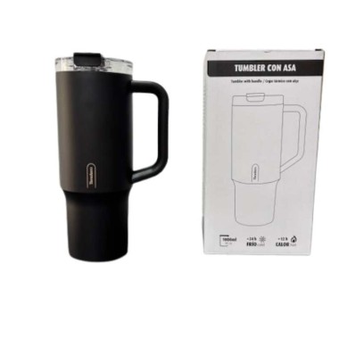 TUMBLER BOTELLA TERMO 1000ML NEGRO TANDEM 991322