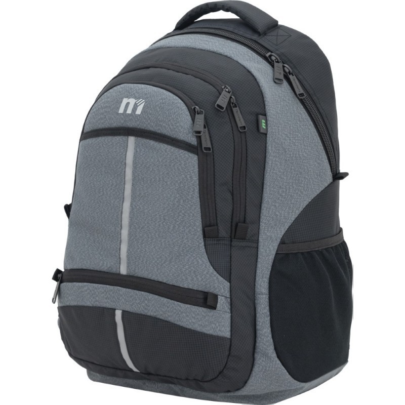 MOCHILA  DOBLE CUERPO OXFORD/AC NEGRA  GRIS 361064
