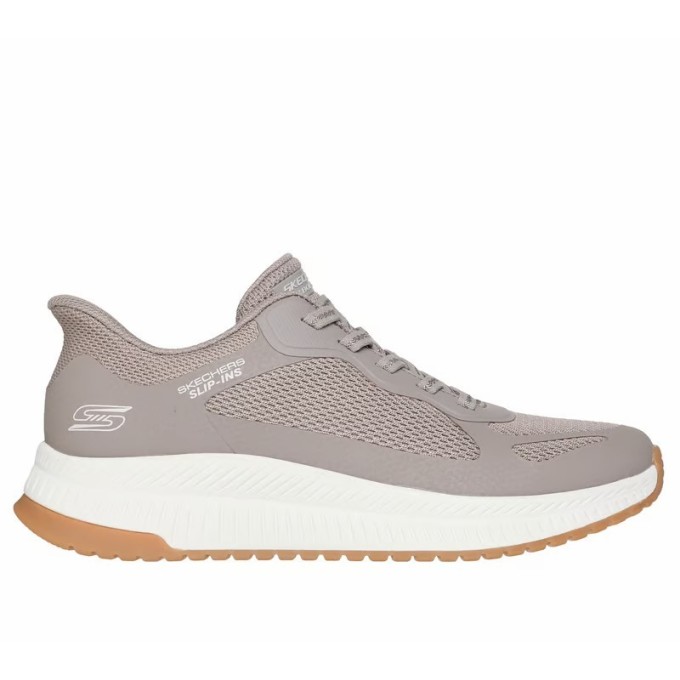 ZAPATILLA MUJER  SKECHERS SLIP-INS BOBS SQUAD 4 STAPLE LOOK MARRÓN 117624 TPE