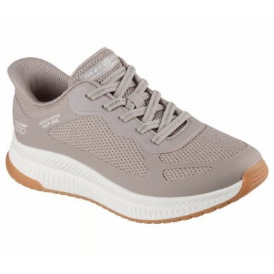 ZAPATILLA MUJER  SKECHERS SLIP-INS BOBS SQUAD 4 STAPLE LOOK MARRÓN 117624 TPE