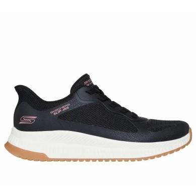ZAPATILLA MUJER  SKECHERS SLIP-INS BOBS SQUAD 4 STAPLE LOOK NEGRA 117624 BLK