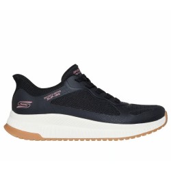 ZAPATILLA MUJER  SKECHERS SLIP-INS BOBS SQUAD 4 STAPLE LOOK NEGRA 117624 BLK