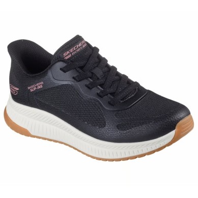 ZAPATILLA MUJER  SKECHERS SLIP-INS BOBS SQUAD 4 STAPLE LOOK NEGRA 117624 BLK