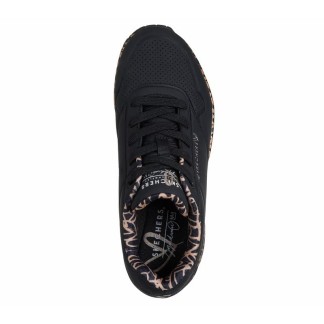 SKECHERS UNO LOVING LOVE MUJER 155506 BKRG NEGRA Y DORADO