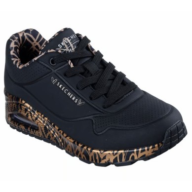 SKECHERS UNO LOVING LOVE MUJER 155506 BKRG NEGRA Y DORADO