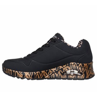 SKECHERS UNO LOVING LOVE MUJER 155506 BKRG NEGRA Y DORADO