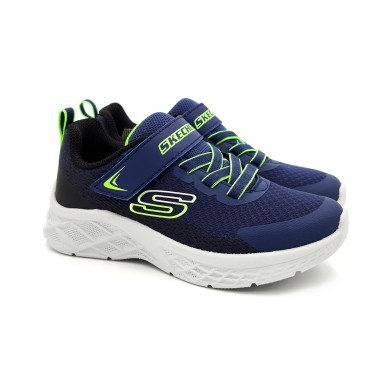 ZAPATILLAS SKECHERS MICROSPEC NIÑO 403924L/NBLM AZUL Y NEGRO