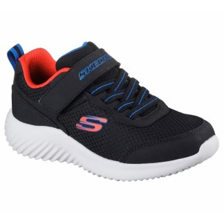 ZAPATILLAS SKECHERS BOUNDER-TECHROX NIÑO 403906L/BLK NEGRA Y ROJA