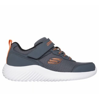 ZAPATILLAS SKECHERS BOUNDER-TECHROX NIÑO 403906L/CHAR GRIS Y NARANJA
