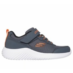 ZAPATILLAS SKECHERS BOUNDER-TECHROX NIÑO 403906L/CHAR GRIS Y NARANJA