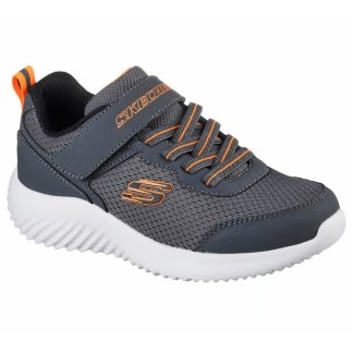 ZAPATILLAS SKECHERS BOUNDER-TECHROX NIÑO 403906L/CHAR GRIS Y NARANJA