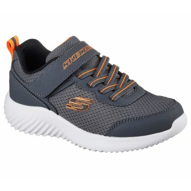 ZAPATILLAS SKECHERS BOUNDER-TECHROX NIÑO 403906L/CHAR GRIS Y NARANJA