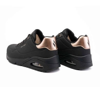 SKECHERS UNO SHIMMER AWAY MUJER 155196/BBK NEGRA PIEL
