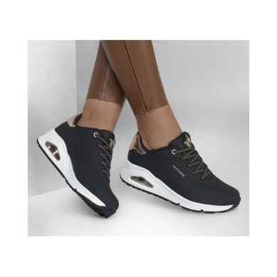 SKECHERS UNO SHIMMER AWAY MUJER 155196/BLK NEGRA PIEL