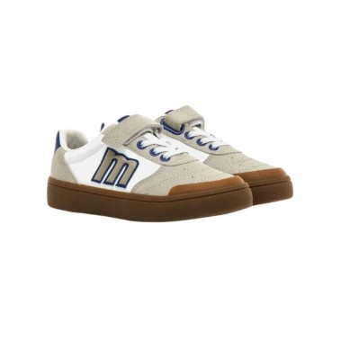 ZAPATILLA MUSTANG NIÑO EMI 81221 BLANCO GRIS