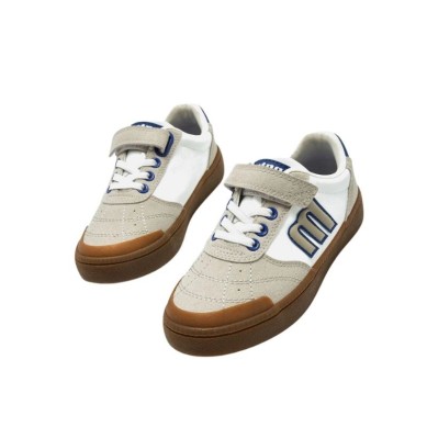 ZAPATILLA MUSTANG NIÑO EMI 81221 BLANCO GRIS