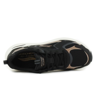 SKECHERS MUJER ARCH FIT 2.0 VINTAGE LUXE 150332/BKRG NEGRA Y DORADA