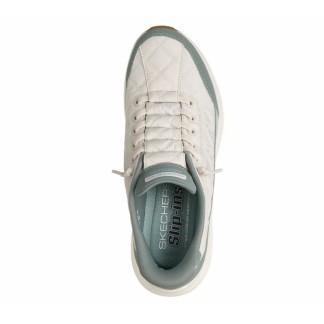SKECHERS SLIP-INS CONTOUR FOAM  MUJER 150404/SAGE BLANCO Y VERDE